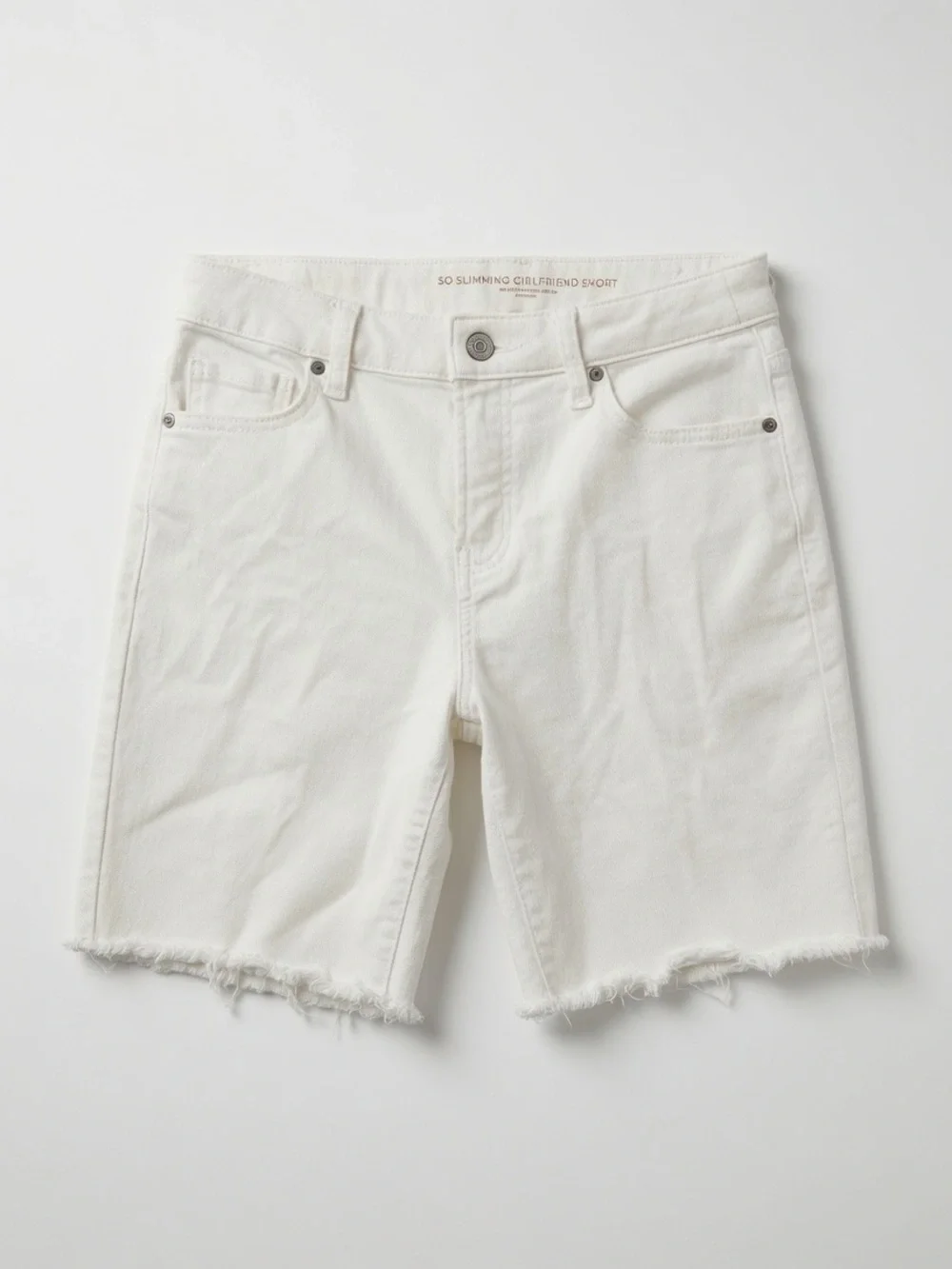 White Frayed Hem Women's Denim Shorts